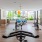 a room with exercise equipment and balls